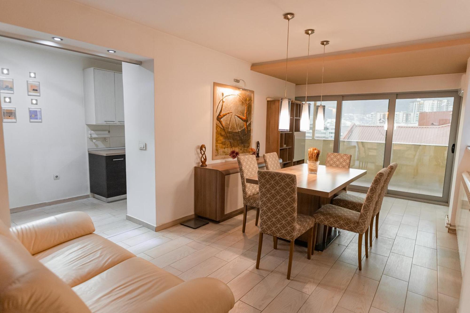 Grand Central Apartment Skopje Bagian luar foto